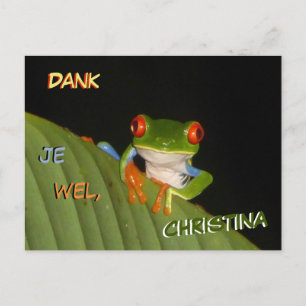 Rotäugiger Gaudy Night Frosch Benutzerdefinierte D Postkarte
