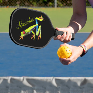 Rotäugiger gemalter Laubfrosch Persönlich Pickleball Schläger