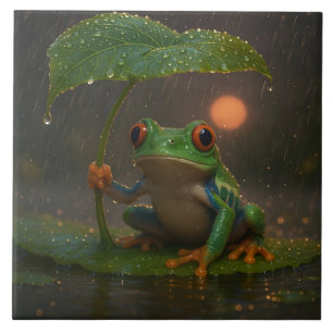 Rotaugiger Laubfrosch-Blattregenschirm Fliese