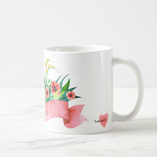 Rotband-Blumen-Tasse Kaffeetasse