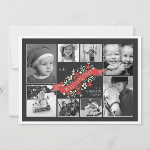 Rotbanner Frohe Weihnachten 8 Foto Karte