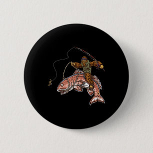 Rotbarsch Angeln Jagd Bigfoot Fischer Button