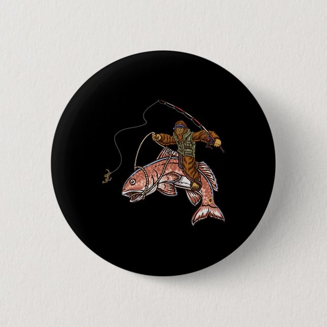 Rotbarsch Angeln Jagd Bigfoot Fischer  Button (Vorderseite)