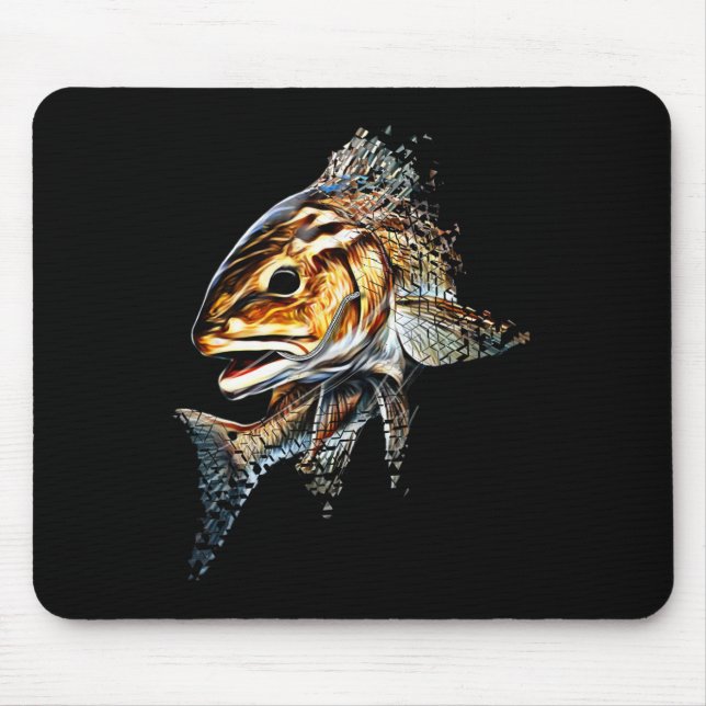 Rotbarsch-Angelshirt und Ausrüstung für Männer  Mousepad (Vorne)