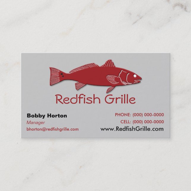 Rotbarsch-Grill-Visitenkarte Visitenkarte (Vorderseite)