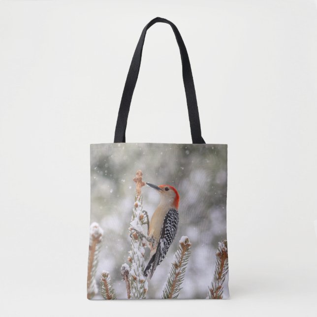 Rotbauchspecht im Schnee Tasche (Vorderseite)