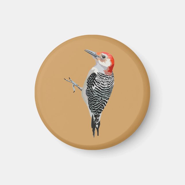 Rotbauchspecht Magnet (Vorne)