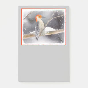 Rotbauchspecht Malerei Originale Vogelkunst Post-it Klebezettel