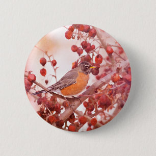 Rotbeerige Robin Button