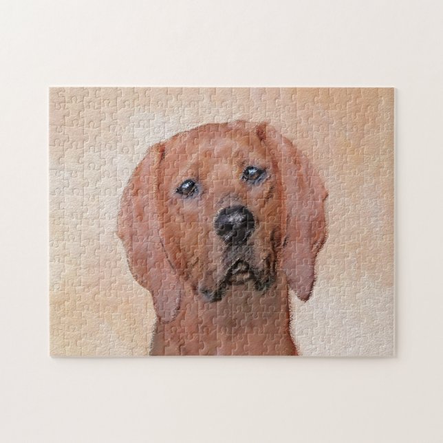 Rotbein-Innenmalerei - Niedliche Original Hundkuns (Horizontal)