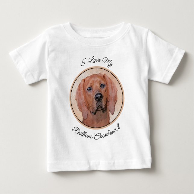 Rotbein-Innenmalerei - Niedliche Original Hundkuns Baby T-shirt (Vorderseite)