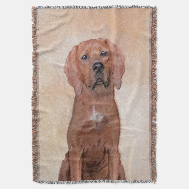 Rotbein-Innenmalerei - Niedliche Original Hundkuns Decke (Vorderseite Vertikal)