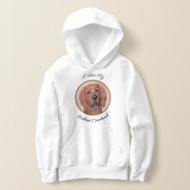 Rotbein-Innenmalerei - Niedliche Original Hundkuns Hoodie (Ablage )