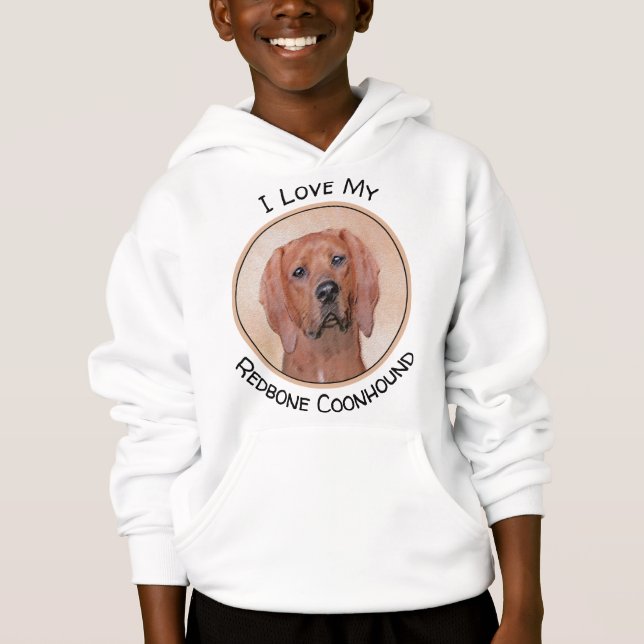 Rotbein-Innenmalerei - Niedliche Original Hundkuns Hoodie (Vorderseite)
