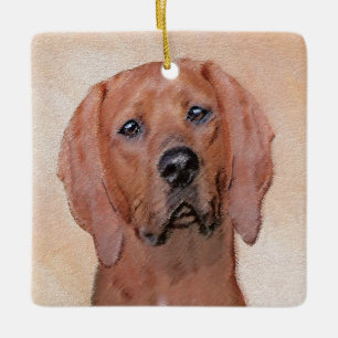 Rotbein-Innenmalerei - Niedliche Original Hundkuns Keramikornament