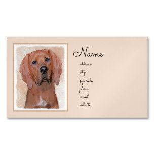 Rotbein-Innenmalerei - Niedliche Original Hundkuns Magnetische Visitenkarte