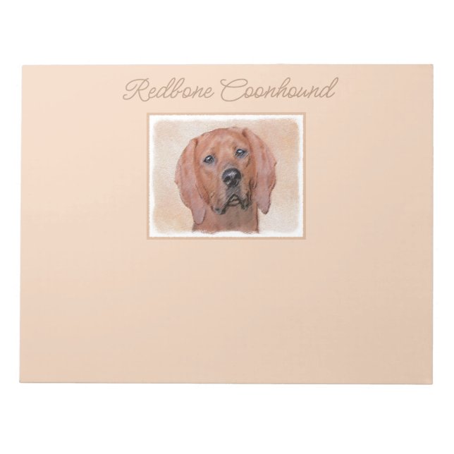 Rotbein-Innenmalerei - Niedliche Original Hundkuns Notizblock (Vorderseite)