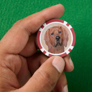 Rotbein-Innenmalerei - Niedliche Original Hundkuns Pokerchips