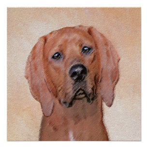 Rotbein-Innenmalerei - Niedliche Original Hundkuns Poster