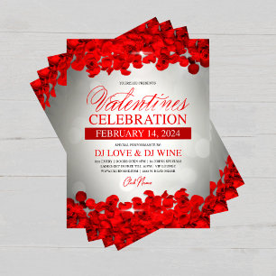 Rotblatt & Rosen Valentinstag-Veranstaltung Flyer