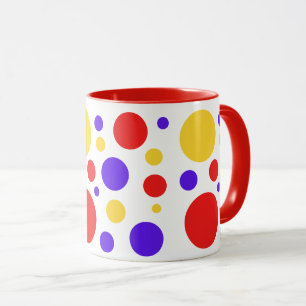 Rotblaue gelbe Kreise Punkte Tasse
