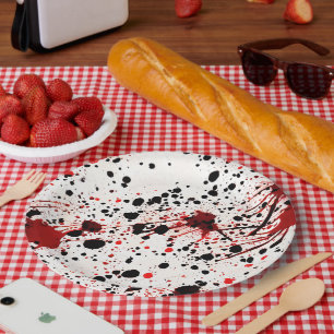 Rotblut-Spritzer-Muster Pappteller