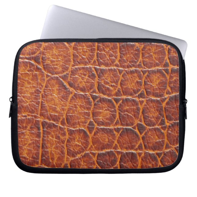 Rotbraune Alligator-Skin Laptopschutzhülle (Vorderseite)