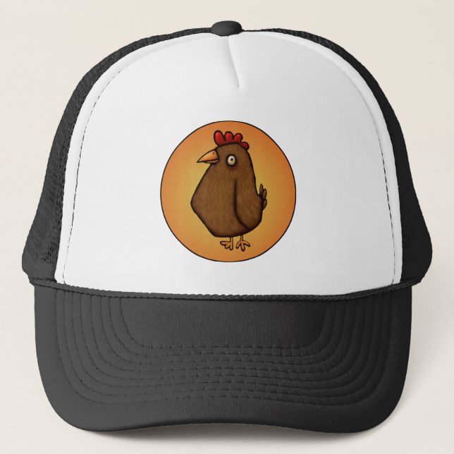 Rotbraunes Huhn-stehendes hohes Truckerkappe (Vorderseite)