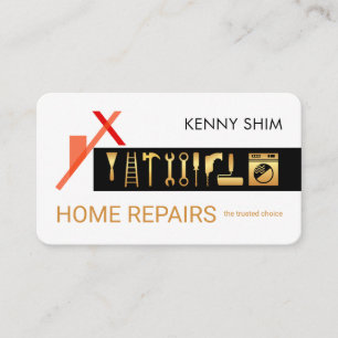 Rotdach Gold Handwerker Werkzeuge Home Repair Schi Visitenkarte