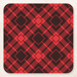 Rotdiamantenmuster Tartan Rechteckiger Pappuntersetzer
