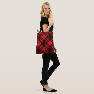 Rotdiamantenmuster Tartan Tote Bag Tasche