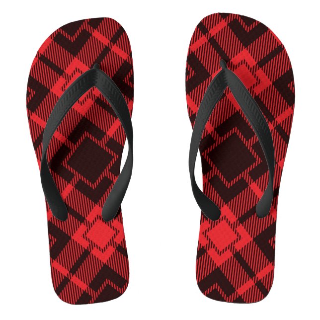 Rotdiamantmuster Tartan Flip Flops (Fußbett)