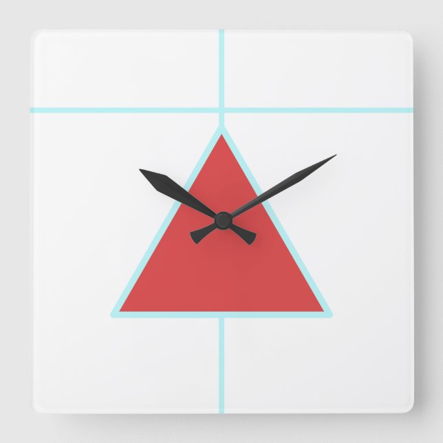 Rotdreieck-Acrylwand Quadratische Wanduhr (Vorderseite)