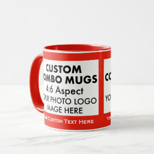 Rote 4:6 Landschaft 2 x Fotorahmen benutzerdefinie Tasse