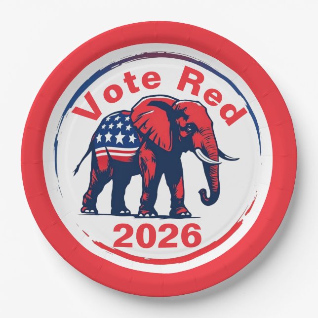 Rote Abstimmung 2026 Pappteller (Vorderseite)