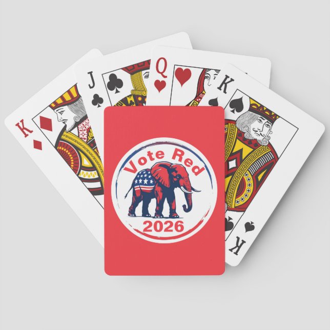 Rote Abstimmung 2026 Spielkarten (Rückseite)