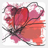 Rote Abstrakte Brush Splash Blume .JPEG