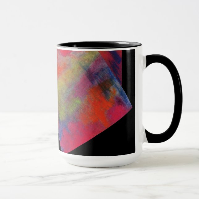 Rote abstrakte Entwurfs-Monogramm-Tasse Tasse (Rechts)