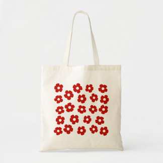 Rote abstrakte handgemalte Blumenmuster-Tasche Tragetasche