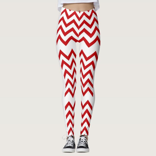 Rote abstrakte Klingelglocken-Leggings Leggings (Vorderseite)