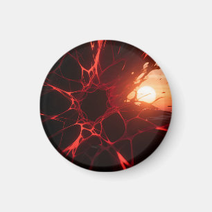 Rote Adern Sonnenuntergangs-Abgrund Magnet