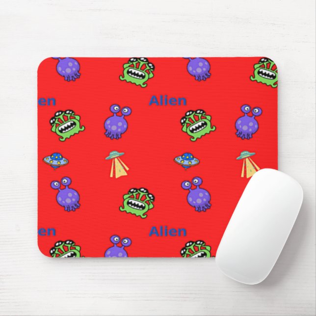 rote Alien Mousepad (Mit Mouse)