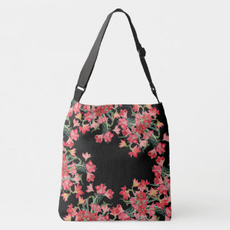 Rote Amarylis Blumen-Blumenschulter-Taschen-Tasche Tragetaschen Mit Langen Trägern