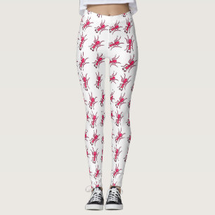 Rote Ameisen auf weißen Leggings