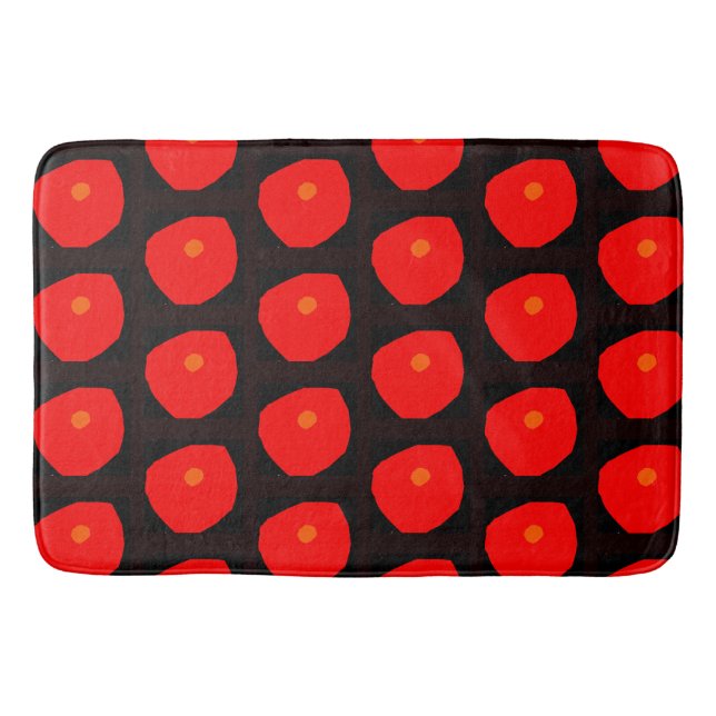 Rote Anemone Bath Mat Badematte (Vorderseite)