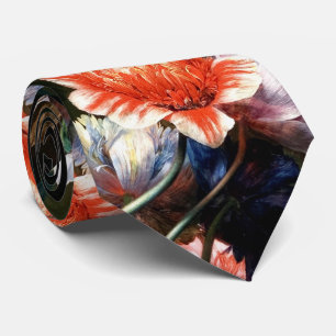 ROTE ANEMONEN, WEISSE BLUME, SCHWARZE SCHWARZE SCH KRAWATTE