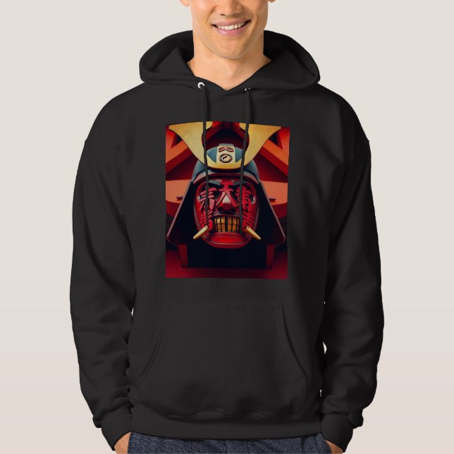 Rote Anime-Samurai-Maske Hoodie (Vorderseite)