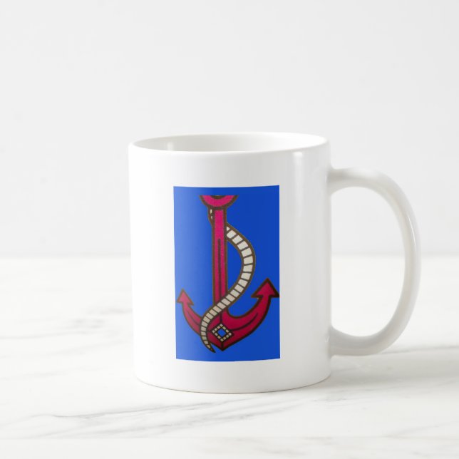 Rote Ankerkunst Print Kaffeetasse (Rechts)