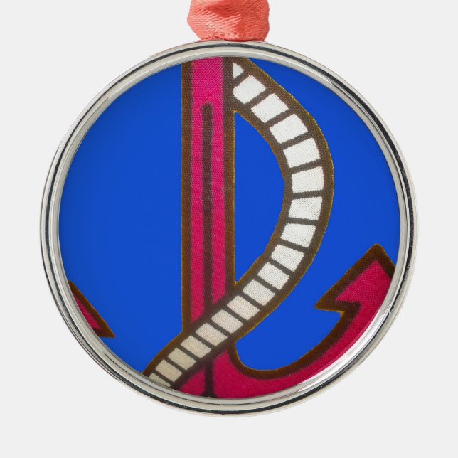 Rote Ankerkunst Print Ornament Aus Metall (Vorne)