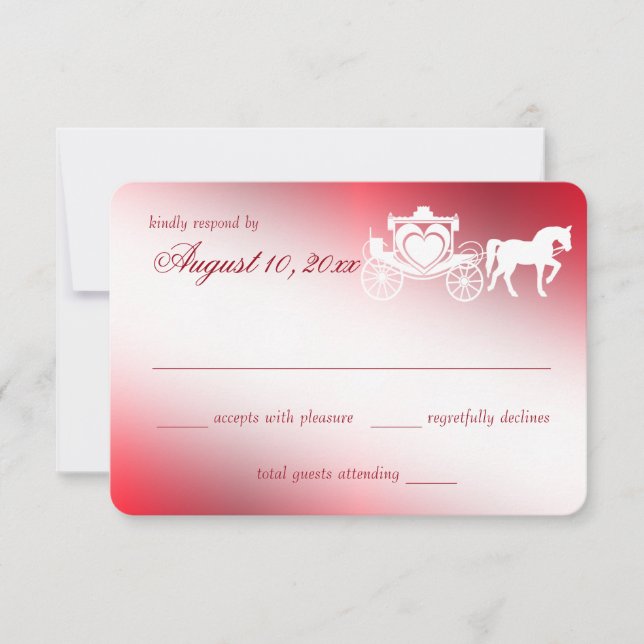 Rote Antwortkarte für die Märchenbeförderung RSVP Karte (Vorderseite)